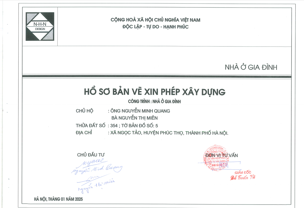Hồ sơ bản vẽ xin giấy phép xây dựng